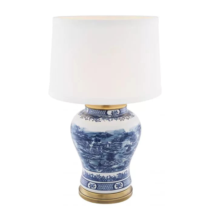 TABLE LAMP CHINESE BLUE