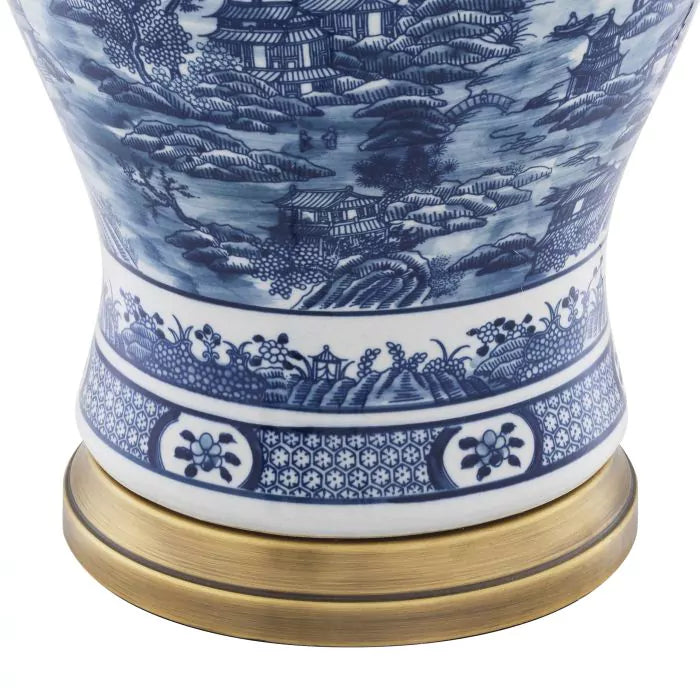 TABLE LAMP CHINESE BLUE
