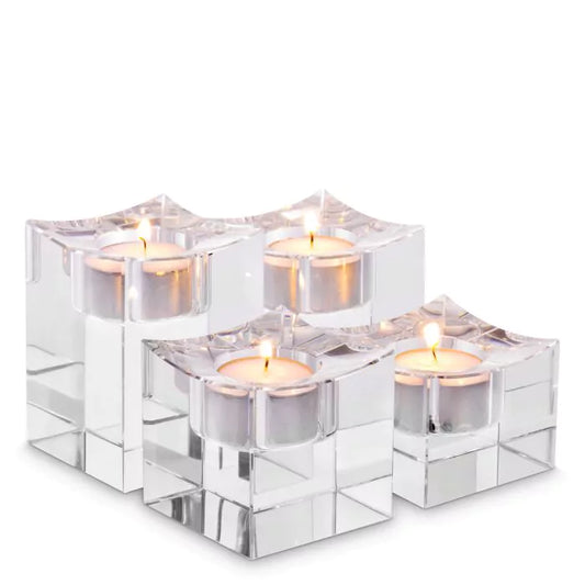 TEALIGHT HOLDER GIANCARLO LOW SET OF 4