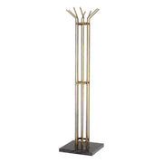 Volterra Coat Rack – elegant designer coat stand in brass finish, modern sculptural hallway furniture for luxury entryways, stylish freestanding coat hanger for contemporary interiors.