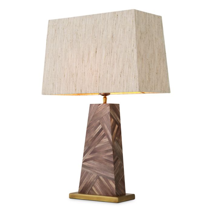 Beige and brown wood table lamp by Eichholtz 