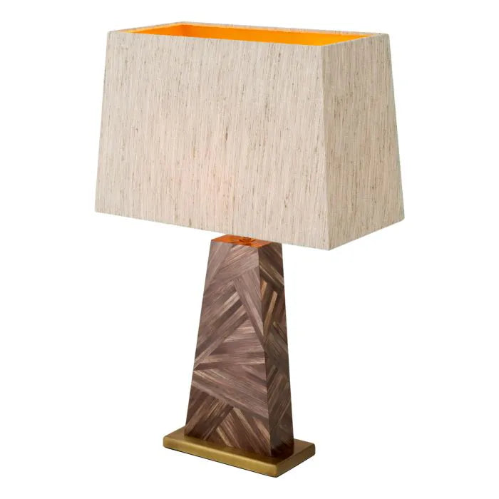 Beige and brown wood table lamp by Eichholtz 