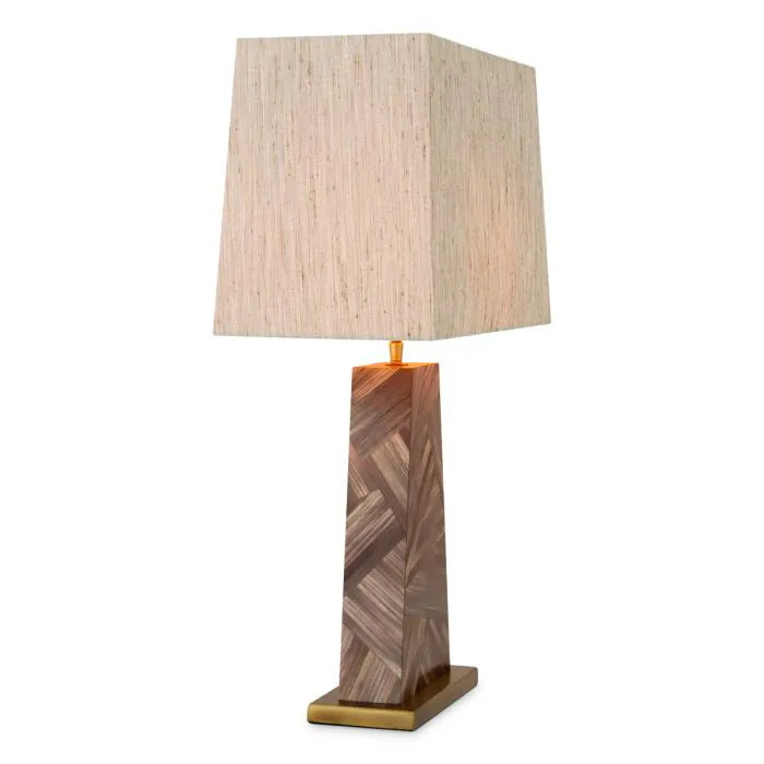 Beige and brown wood table lamp by Eichholtz 