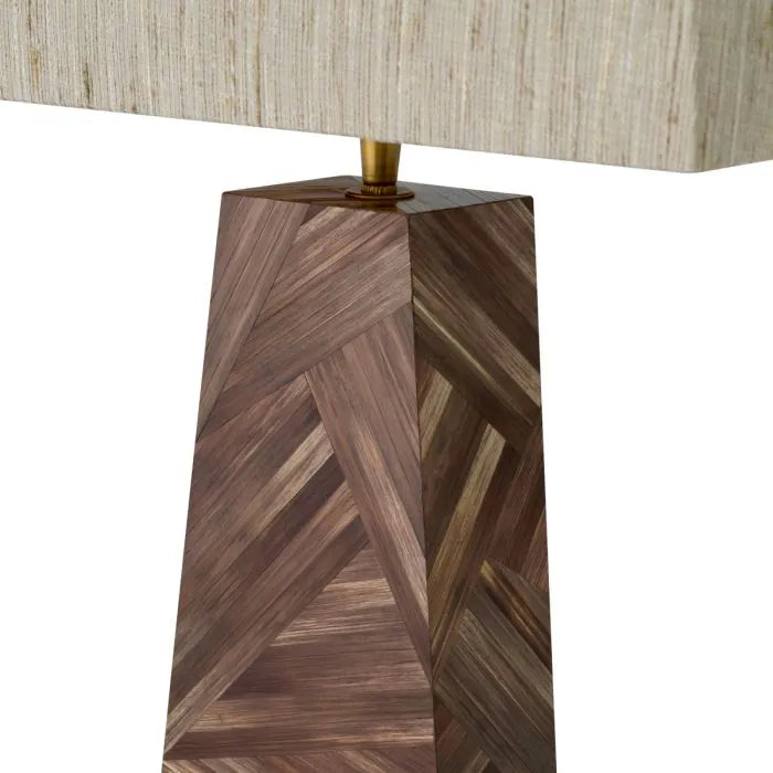 Beige and brown wood table lamp by Eichholtz 