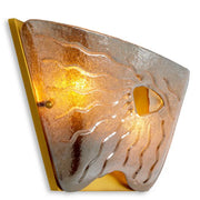 Eichholtz Wall Lamp Orlandis in antique brass with handcrafted recycled smoke glass, sculptural luxury designer wall light