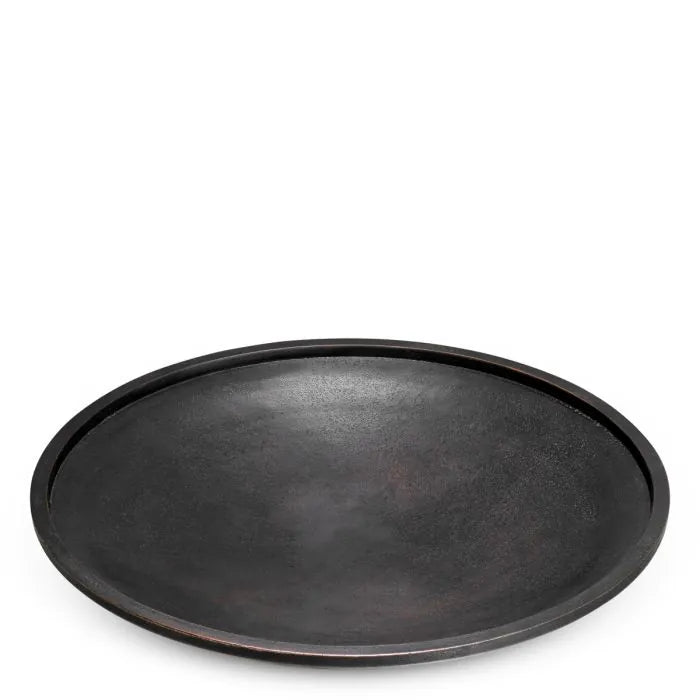 Eichholtz Bowl Memphite hand-cast with rich bronze finish, featuring an oversized wide shallow design with raised rim