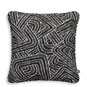 Fabric camari s cushion in black by Eichholtz 