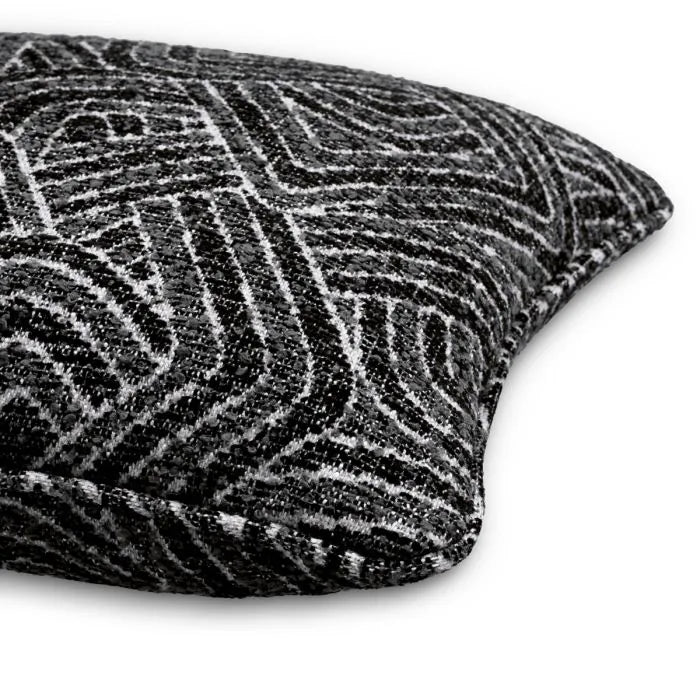 Fabric camari s cushion in black by Eichholtz 