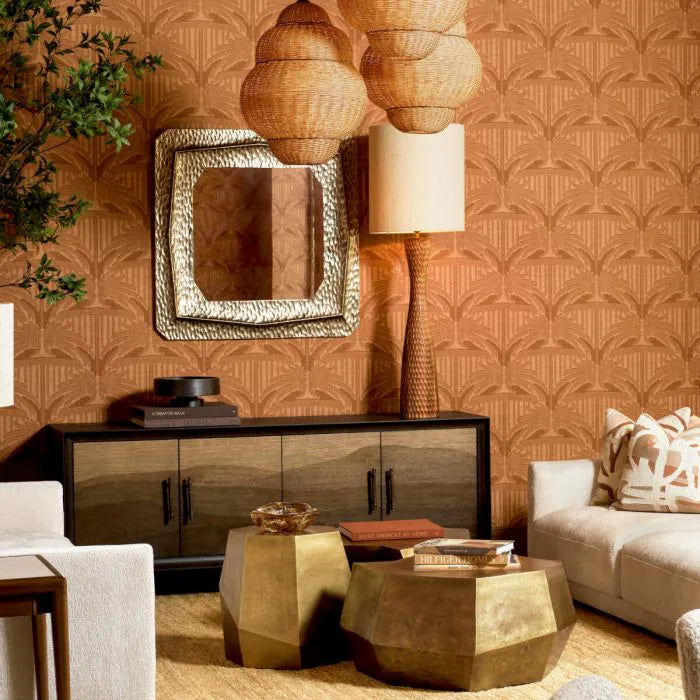 Eichholtz Mirror Thatcher with hand-cast textured vintage brass frame