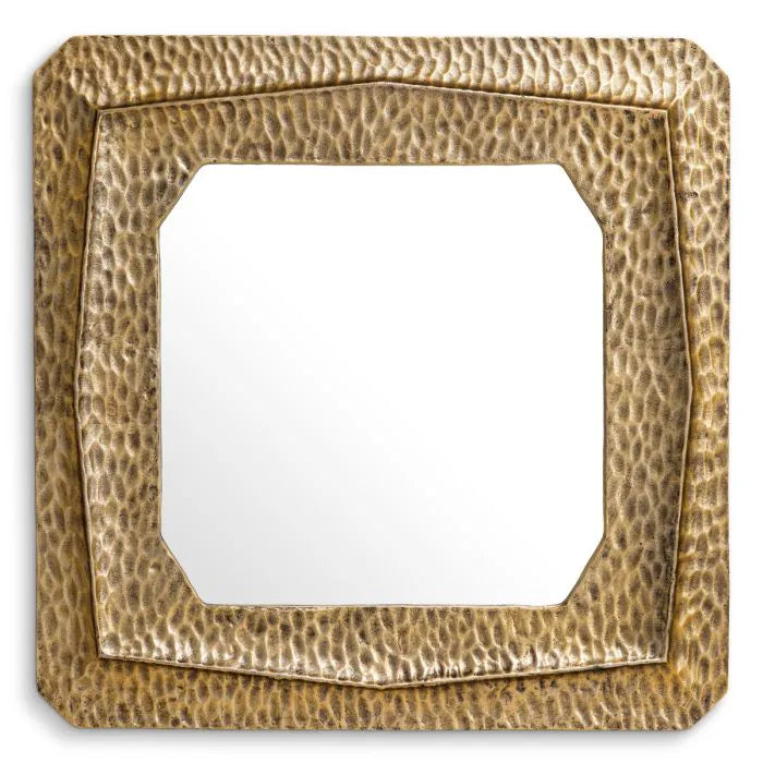 Eichholtz Mirror Thatcher with hand-cast textured vintage brass frame