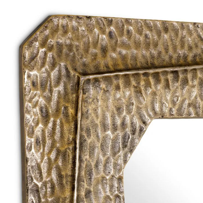 Eichholtz Mirror Thatcher with hand-cast textured vintage brass frame