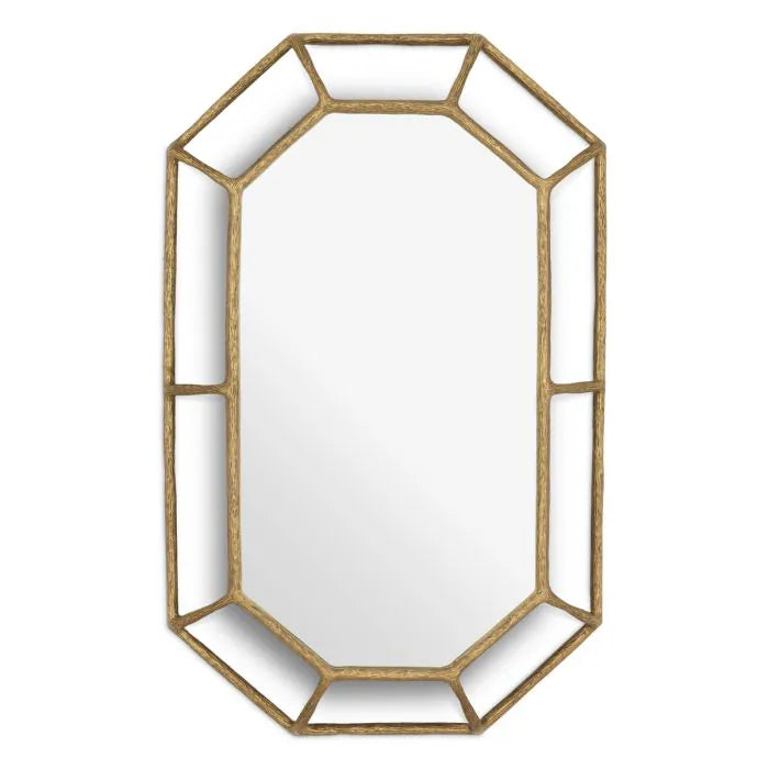 Eichholtz Mirror Rinaldi with octagonal vintage brass frame