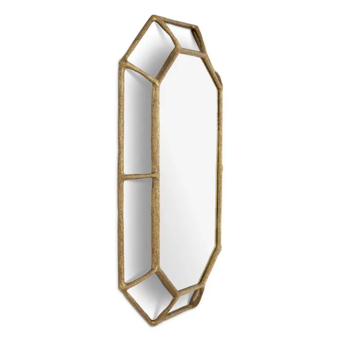 Eichholtz Mirror Rinaldi with octagonal vintage brass frame
