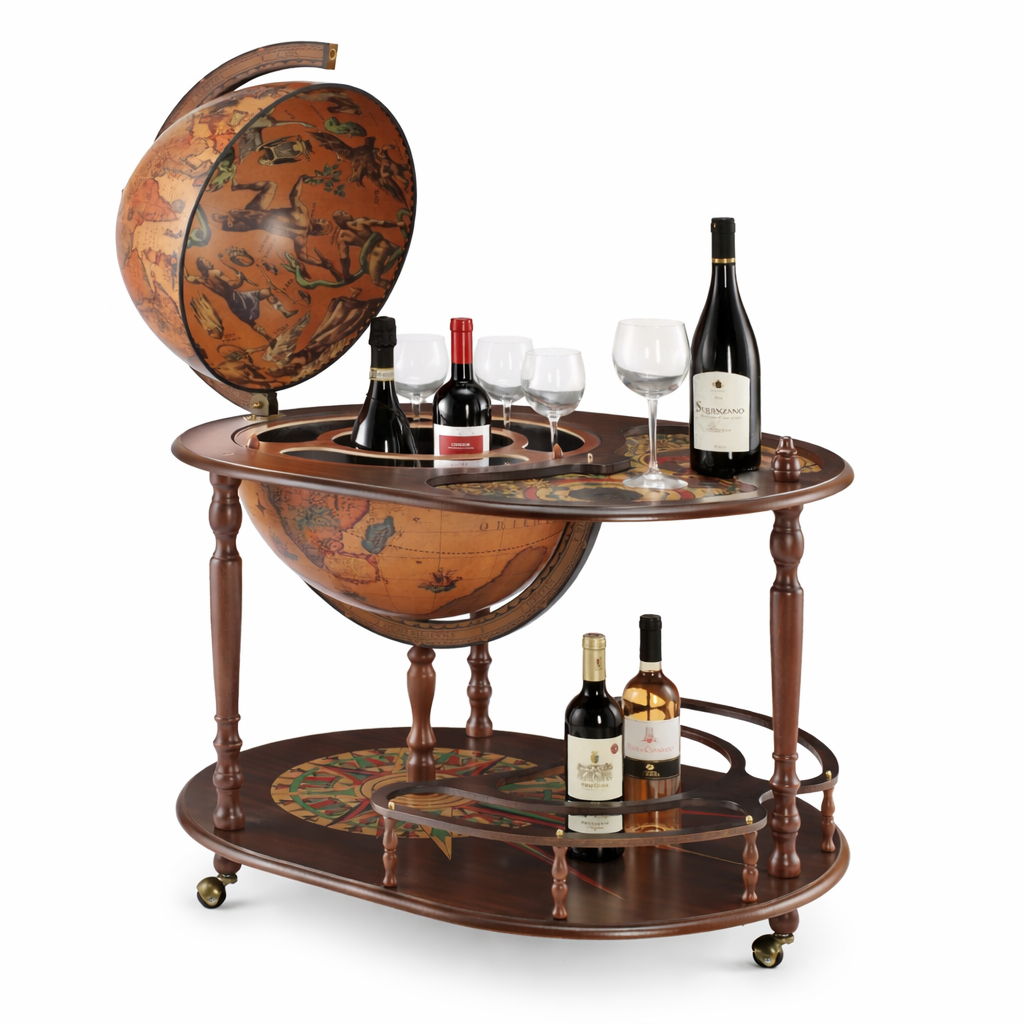 Zoffoli Artemide Bar Globe luxury Italian wooden globe bar cabinet with bottle storage and elegant vintage design