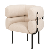 Armchair beige in fabric 