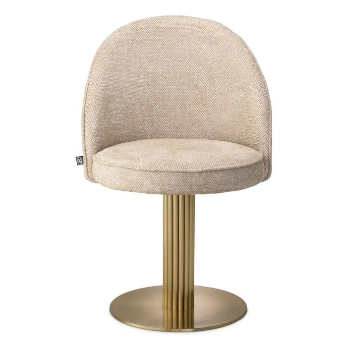 Eichholtz Dining Chair Dorland in Axton sand with brushed brass base