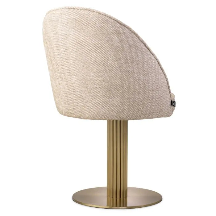 Eichholtz Dining Chair Dorland in Axton sand with brushed brass base