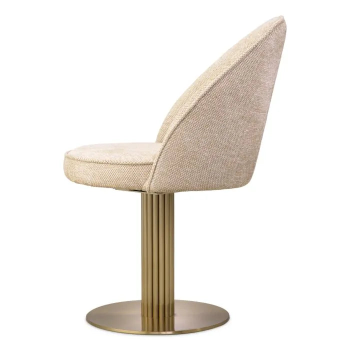 Eichholtz Dining Chair Dorland in Axton sand with brushed brass base