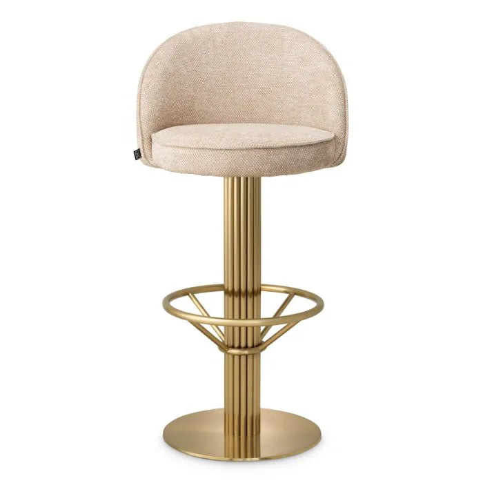 Eichholtz Dorland luxury bar stool with curved velvet seat
