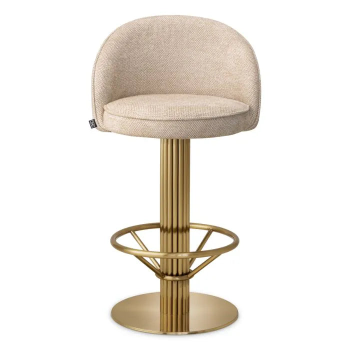 Eichholtz Counter Stool Dorland in Axton sand and brushed brass