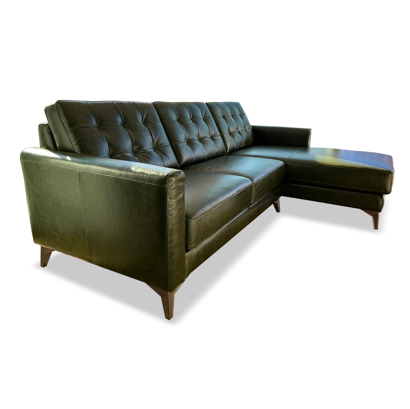 SOFA CAMBRIDGE - Sofa Tufted Chaise Longue Leather