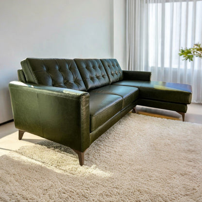 SOFA CAMBRIDGE - Sofa Tufted Chaise Longue Leather