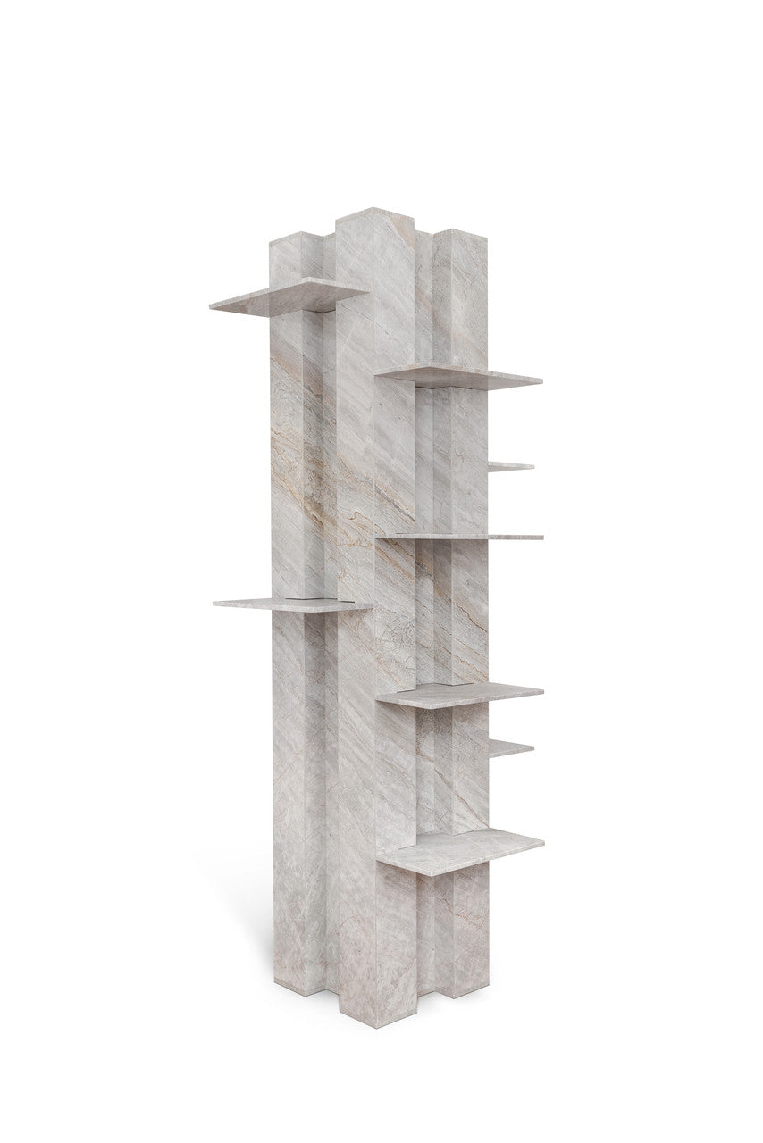 ORTHOGONALS FREESTANDING MARBLE BOOKCASE