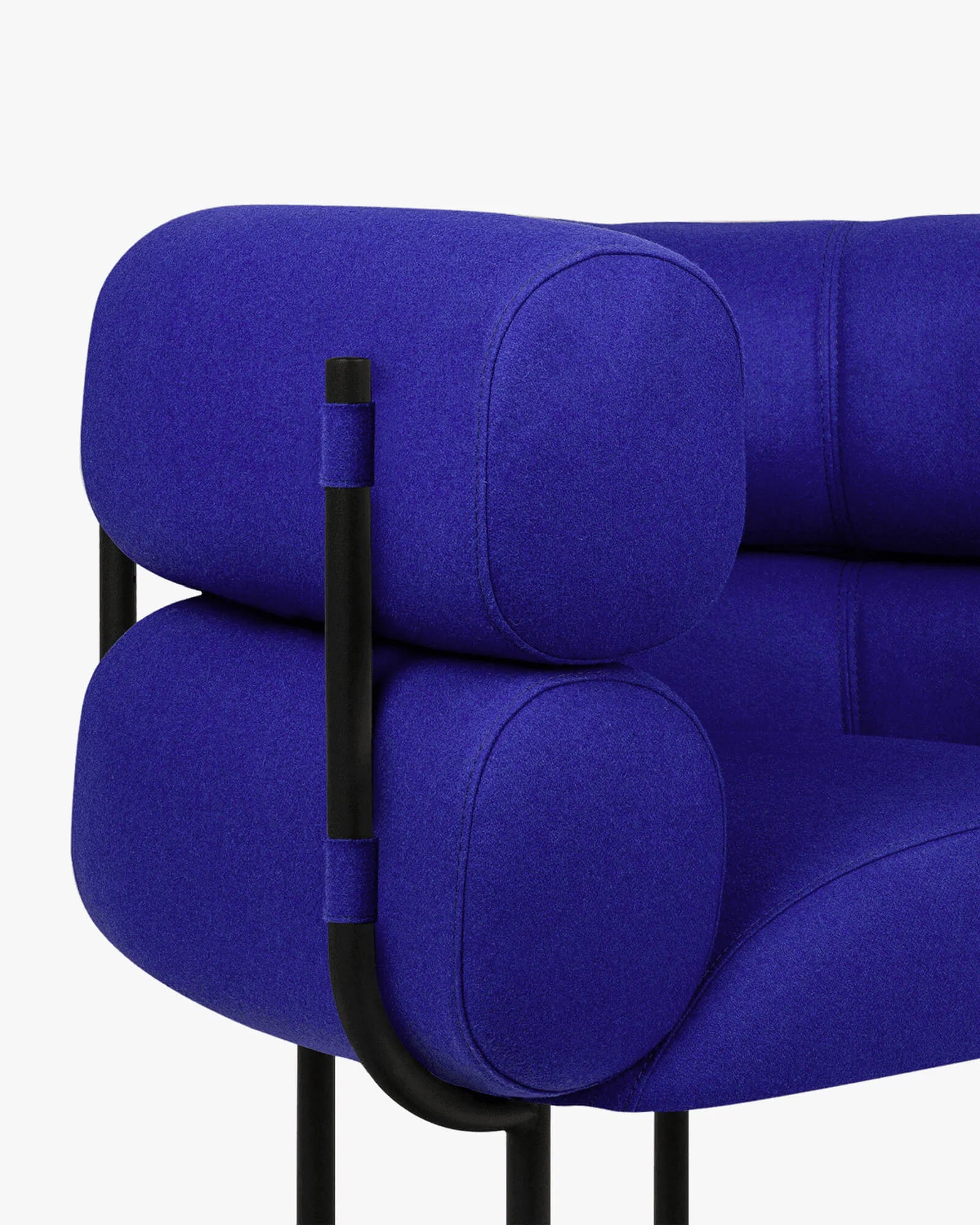 Armchair blue in fabric 