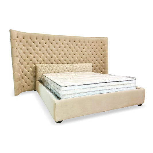 BED VIENNA - Bed Tufted Leather with Mattress