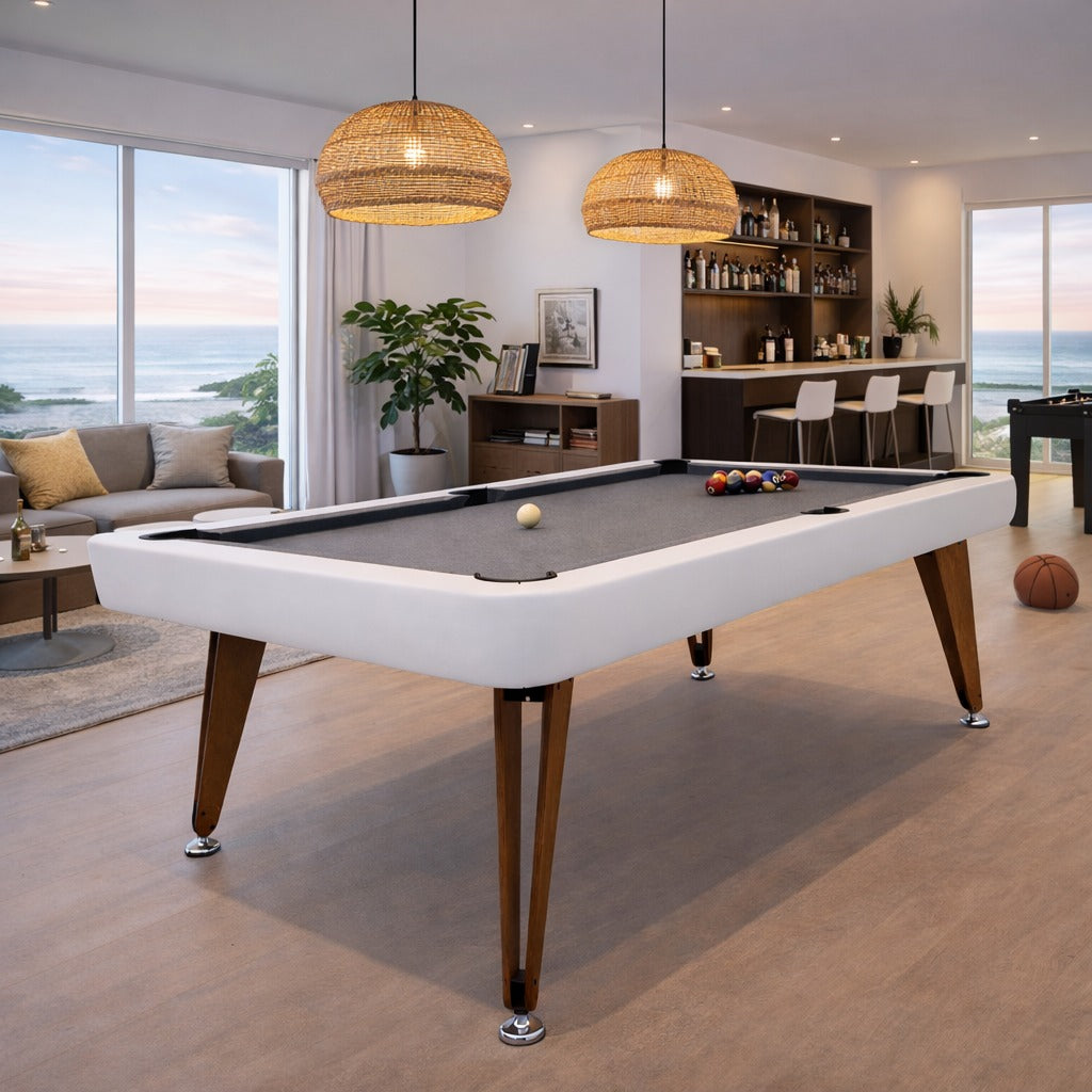 Luxury indoor white pool table by Koralturk 