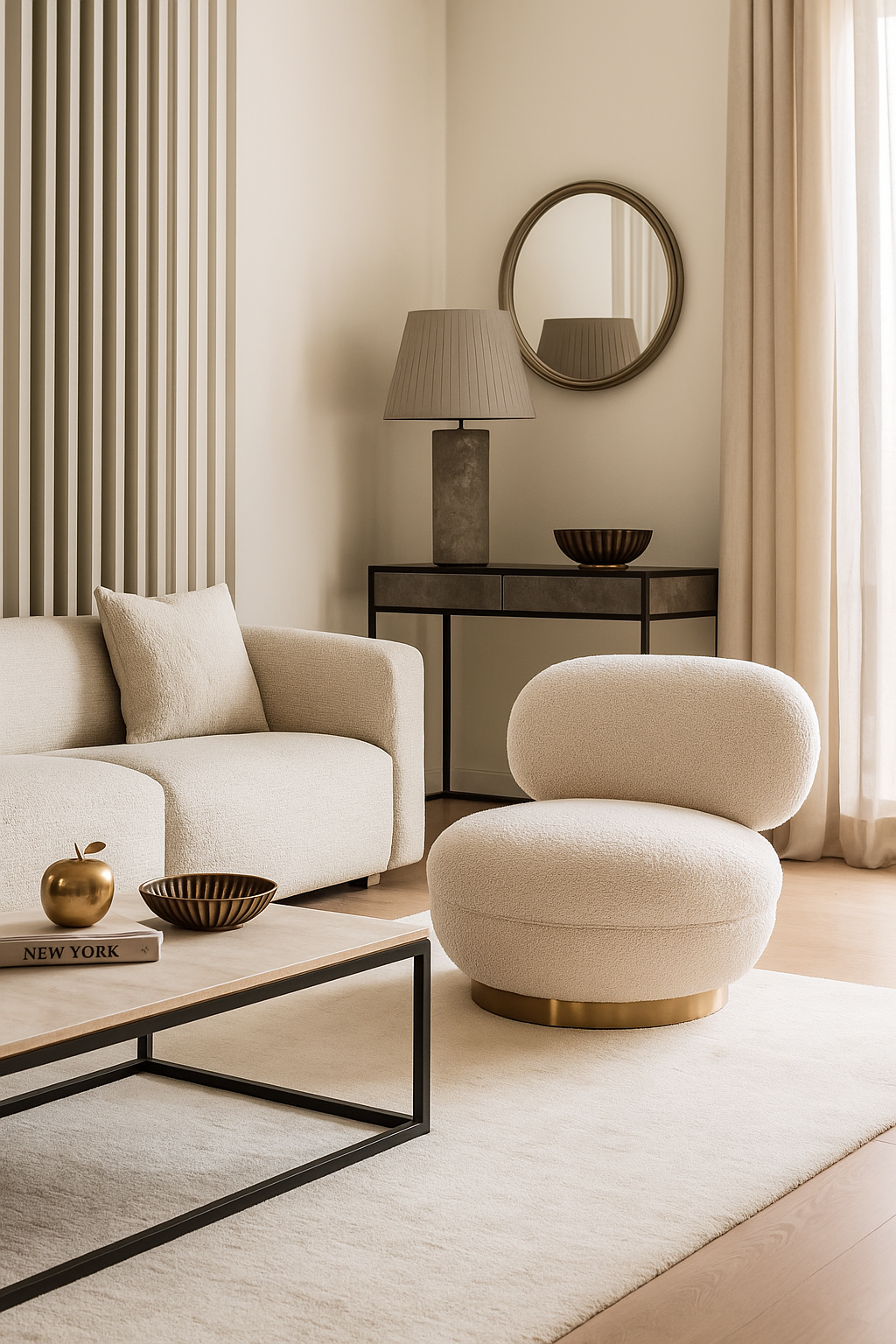 Swivel Chair Jace Richmond textured fabric armchair