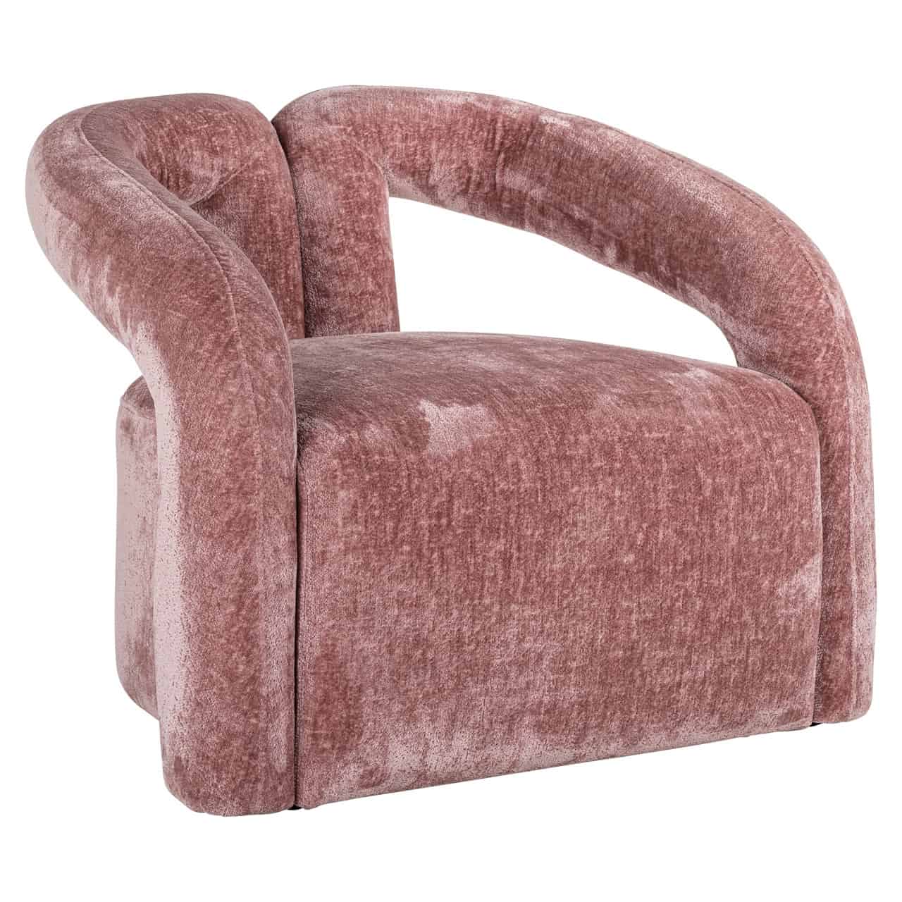 armchair pink in velvet 