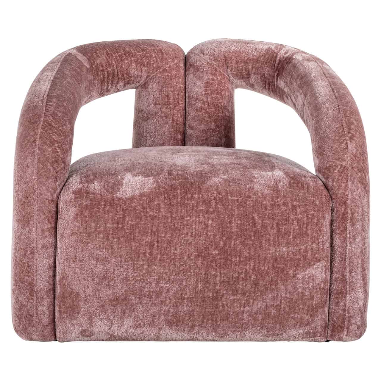 armchair pink in velvet 
