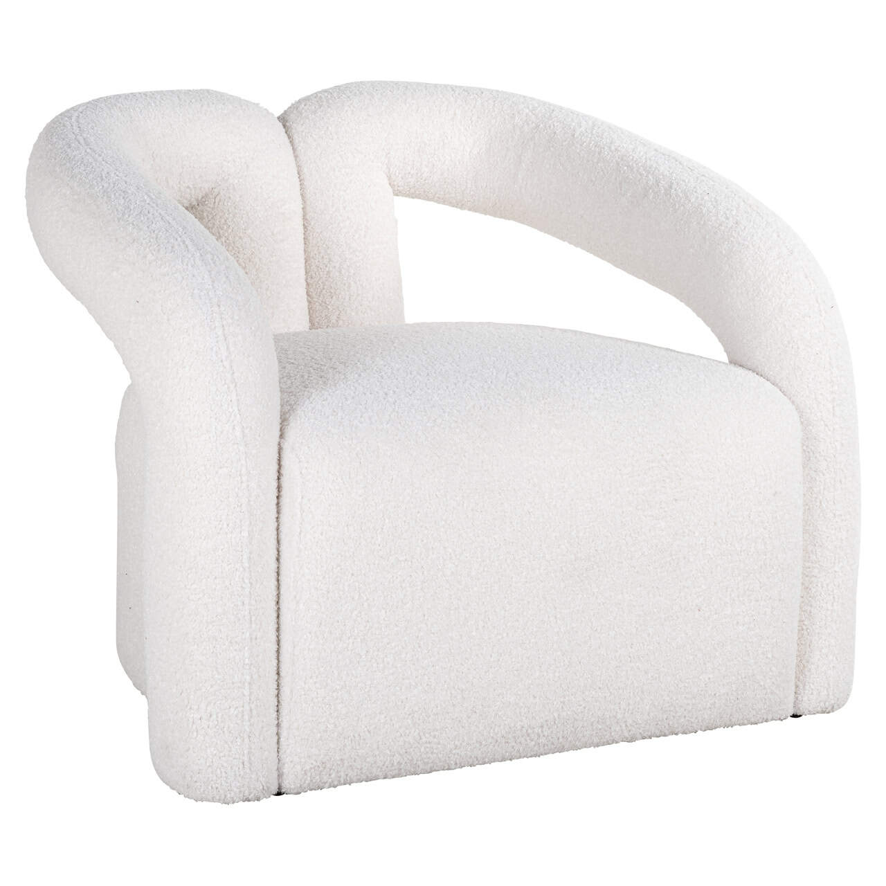armchair white in fabric 