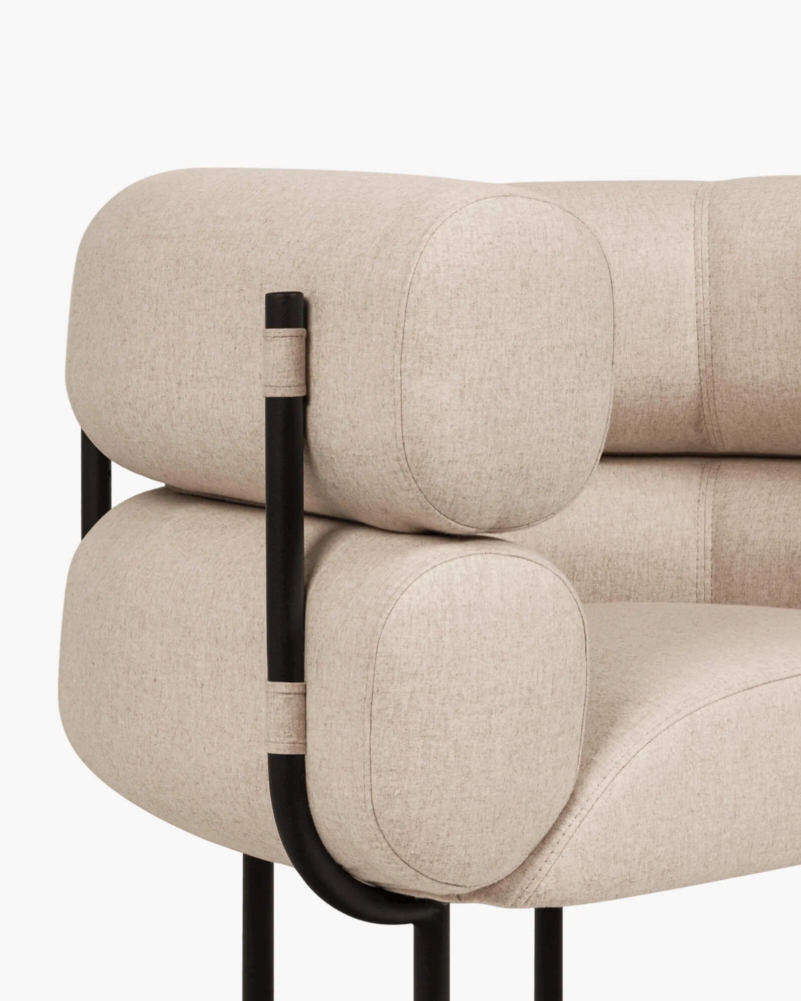 Armchair beige in fabric 