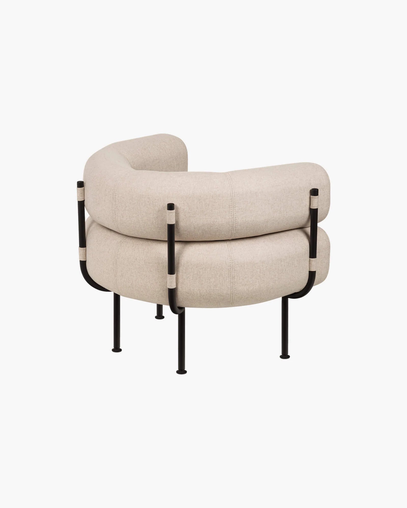 Armchair beige in fabric 
