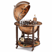 Luxury vintage globe bar cabinet in handcrafted wood with antique world map design, Italian luxury drinks trolley globe for elegant home interiors