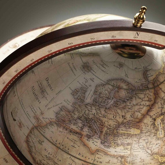 Zoffoli Explora Bar Globe luxury Italian handcrafted drinks cabinet with antique world map design and bottle storage for elegant home interiors