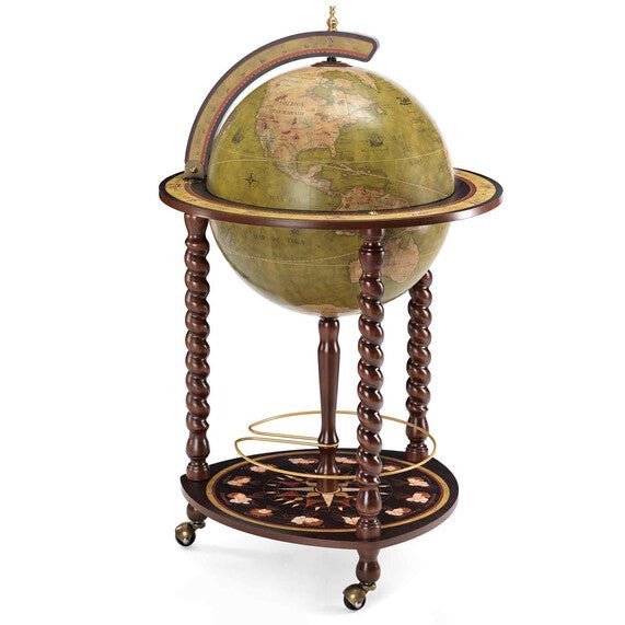 Zoffoli Explora Bar Globe luxury Italian handcrafted drinks cabinet with antique world map design and bottle storage for elegant home interiors