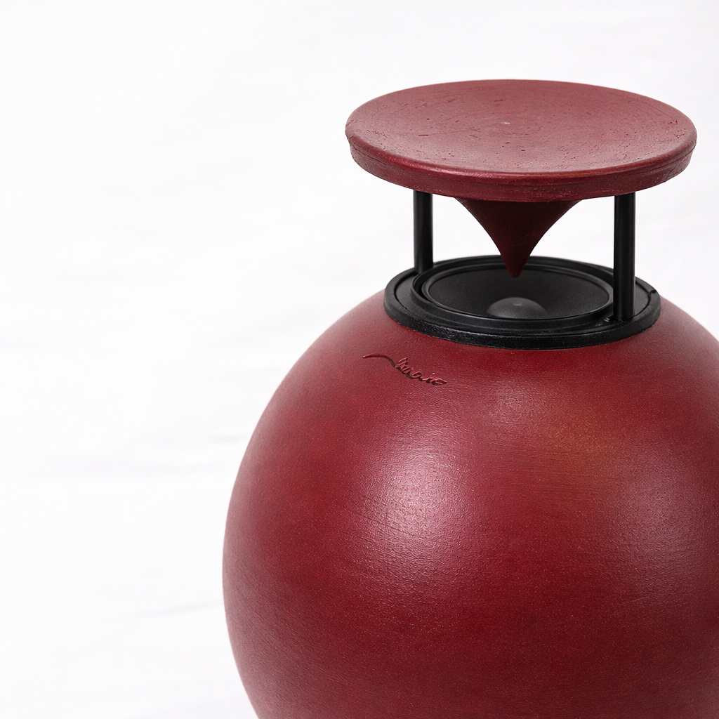 Luxury portable speaker in red clay by Dedalica 