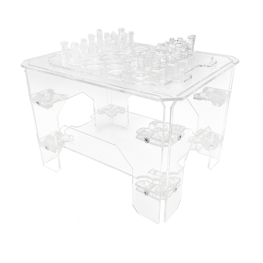 Chess Table Enigma Banfi transparent plexiglass chess table