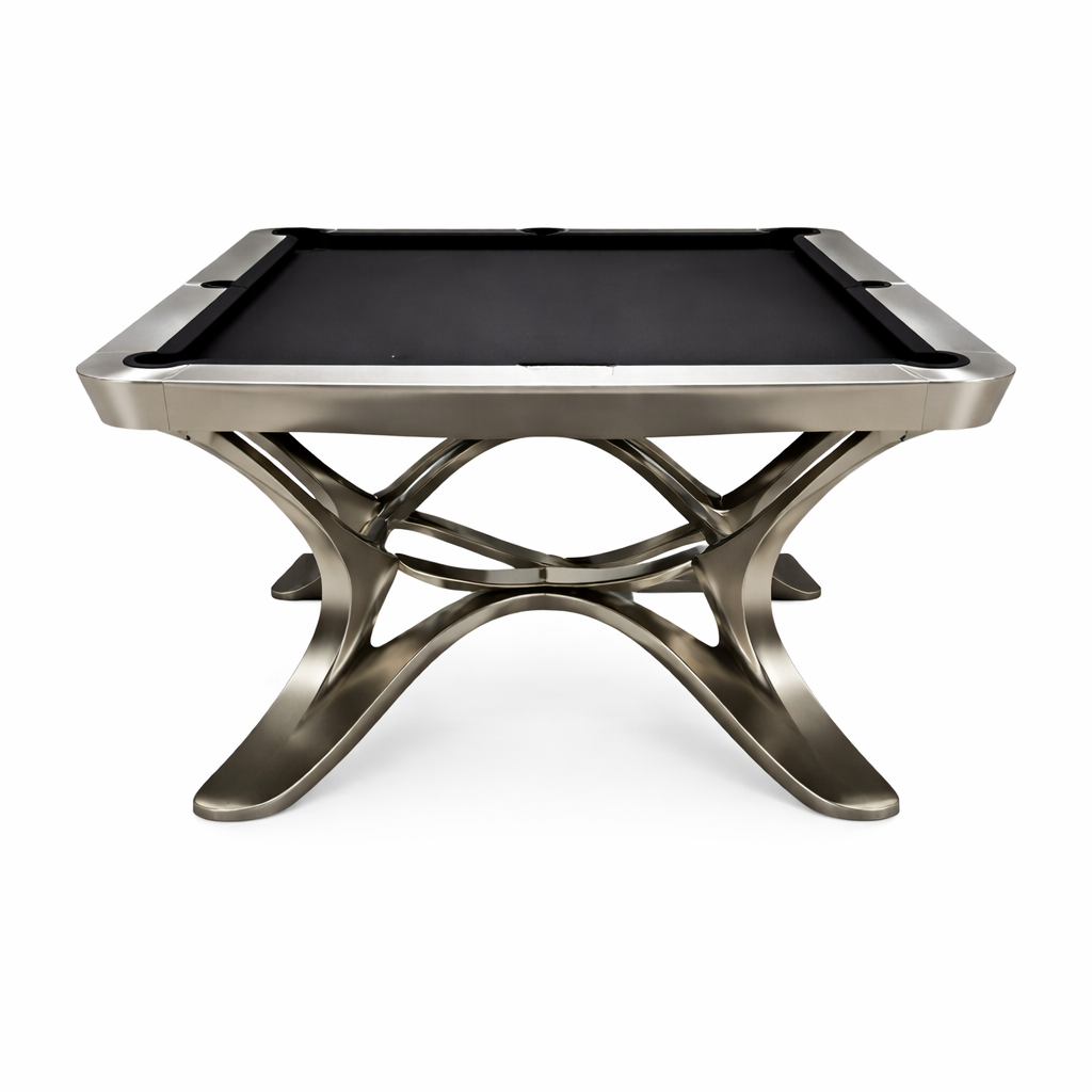 Luxury pool table in stainless steel aristo by Koralturk 