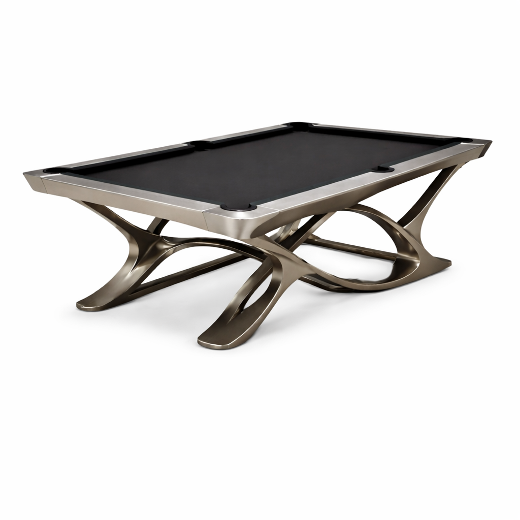 Luxury pool table in stainless steel aristo by Koralturk 