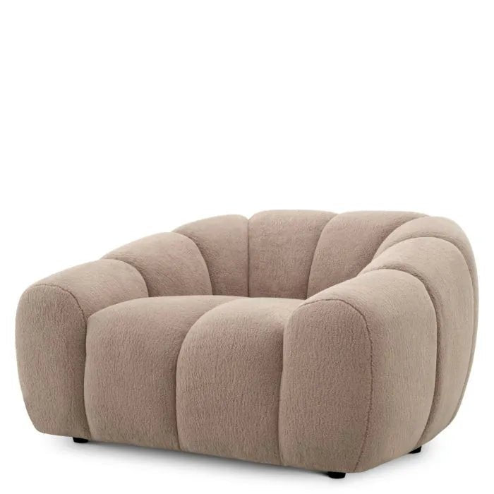 Luxury greige armchair in fabric by Eichholtz