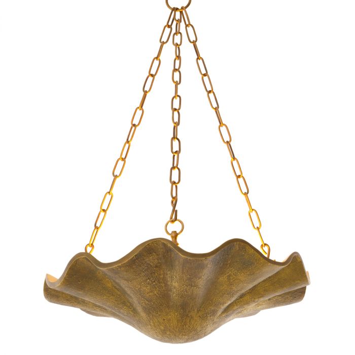 Aurelia Chandelier in vintage brass with sculpted organic design by Eichholtz