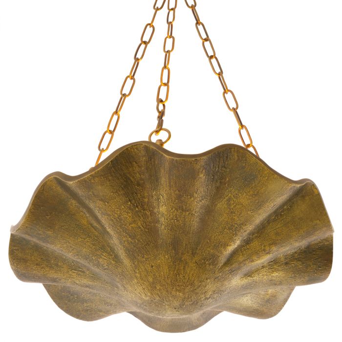 Aurelia Chandelier in vintage brass with sculpted organic design by Eichholtz