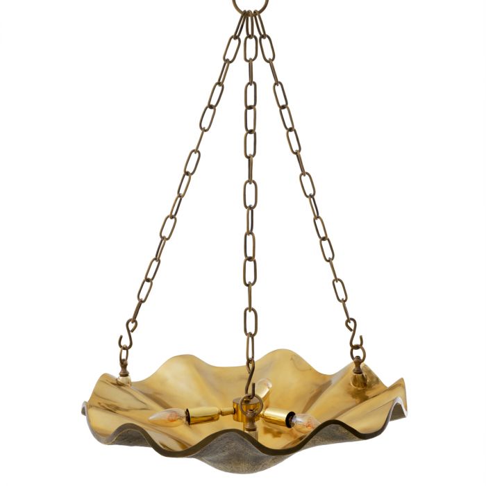 Aurelia Chandelier in vintage brass with sculpted organic design by Eichholtz