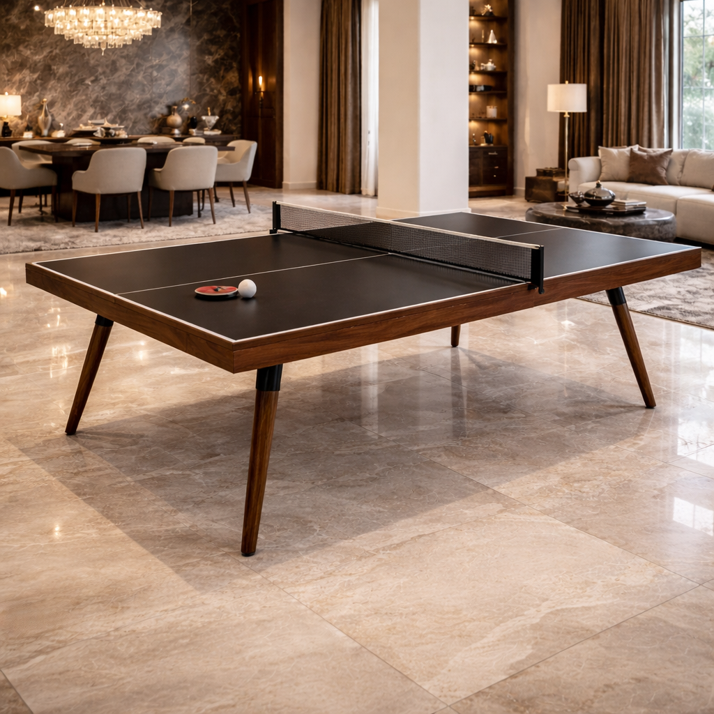 Handmade tennis table in brown wood by Koralturk