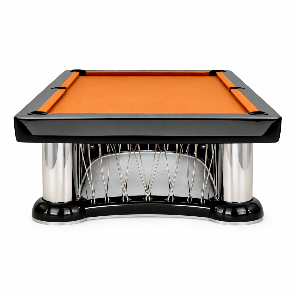 Luxury handmade wood and stainless steel pool table 