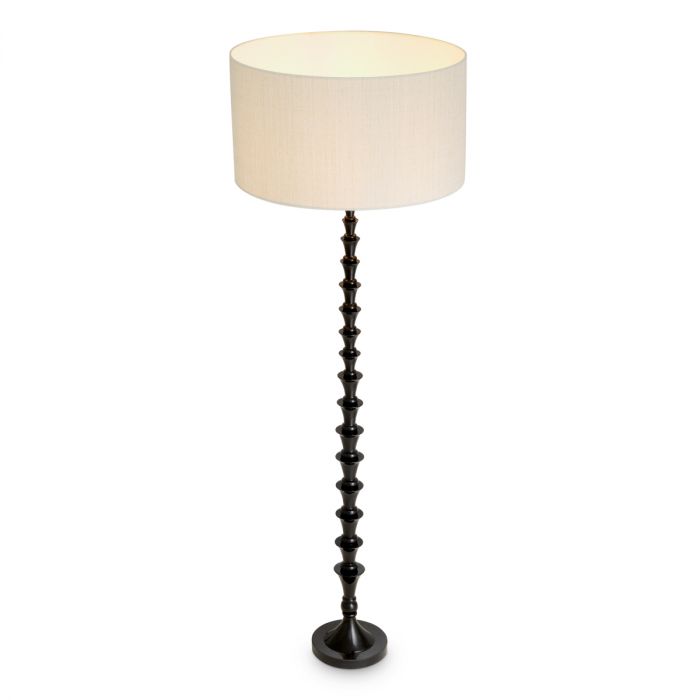 Floor Lamp Arabella in bordeaux red finish with silk-look shade